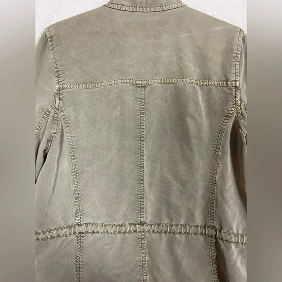 Hinge Green Rayon Blend Lightweight Full Zip Military Utility Jacket Sz XS - Picture 4 of 15